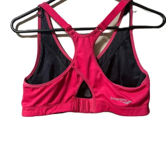 Saucony Women Sport Bra 36 C Hot Pink Athletic Activewear Running Diva Believa - Picture 2 of 4
